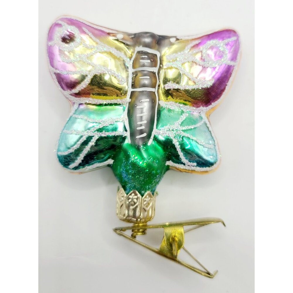 Radko Flutter BY Butterfly Christmas Ornament Clip-On